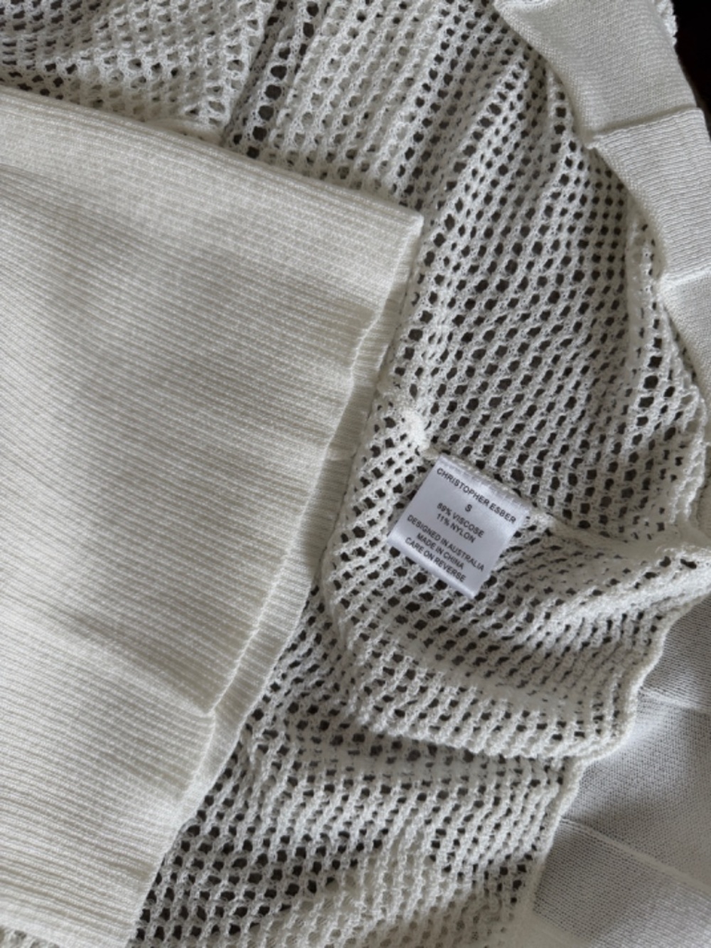 Christopher Esber Deconstruct Cocoon Mesh Dress White (Small) - Picture 7 of 11